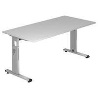 SCHREIBTISCH 160/80/65-85 cm  in Grau  - Silberfarben/Grau, KONVENTIONELL, Holzwerkstoff/Metall (160/80/65-85cm) - Venda
