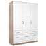 DREHTÜRENSCHRANK in Weiß, Eichefarben - Eichefarben/Alufarben, KONVENTIONELL, Holzwerkstoff/Kunststoff (136/197/54cm) - Carryhome DREHTÜRENSCHRANK in Weiß, Eichefarben - Eichefarben/Alufarben, KONVENTIONELL, Holzwerkstoff/Kunststoff (136/197/54cm) - Carryhome