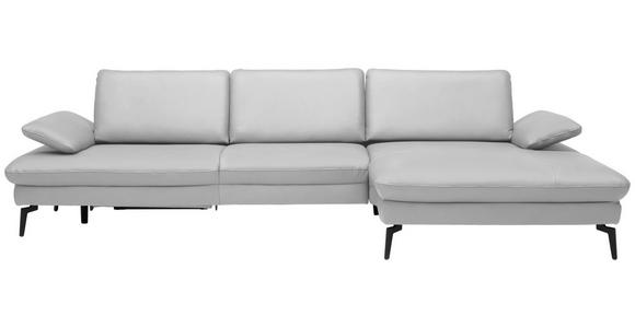 ECKSOFA in Echtleder Weiß 325/157 cm - Schwarz/Weiß, Design, Leder/Metall (325/157cm) - Dieter Knoll