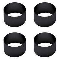 SERVIETTENRINGESET   4 Stück  - Schwarz, Basics, Metall (4/2,5cm) - Echtwerk