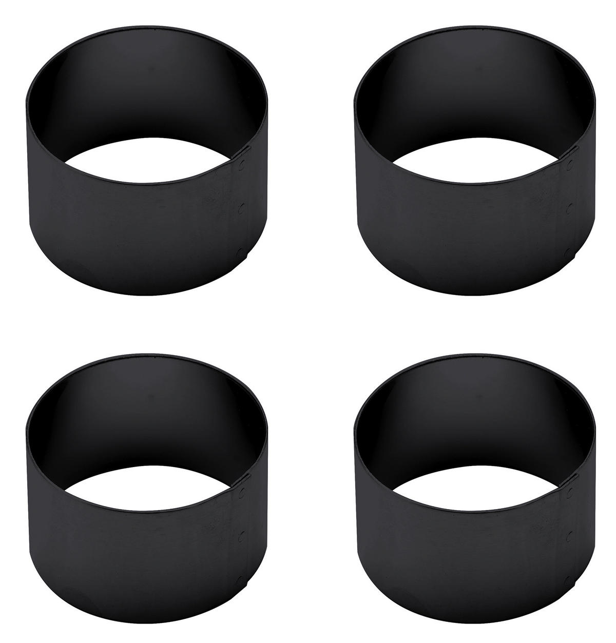 SERVIETTENRINGESET   4 Stück  - Schwarz, Basics, Metall (4/2,5cm) - Echtwerk