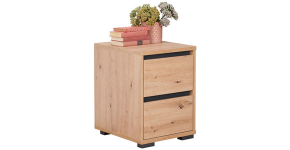 NACHTSCHRANK 40/55/48 cm - Eichefarben/Anthrazit, Design, Holzwerkstoff/Kunststoff (40/55/48cm) - Carryhome