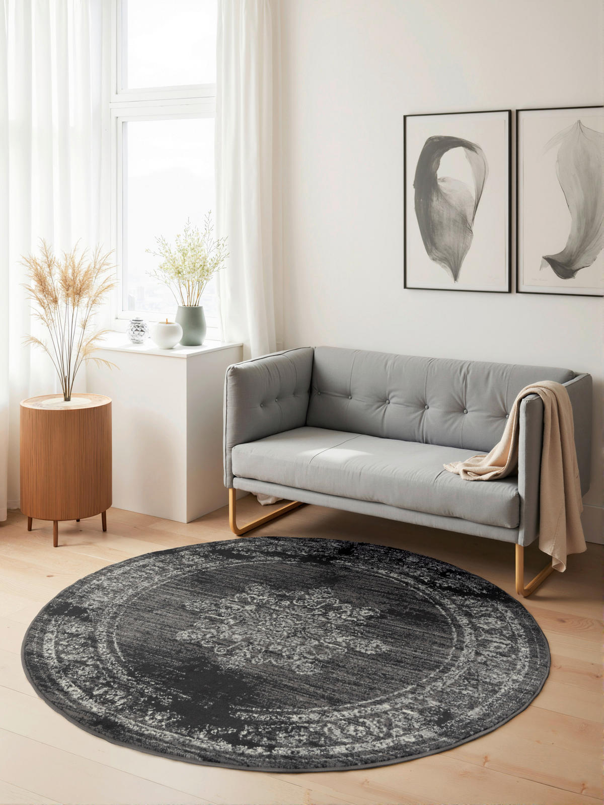 FLACHWEBETEPPICH 120 cm Gloria Grau  - Grau, Design, Kunststoff/Textil (120cm)