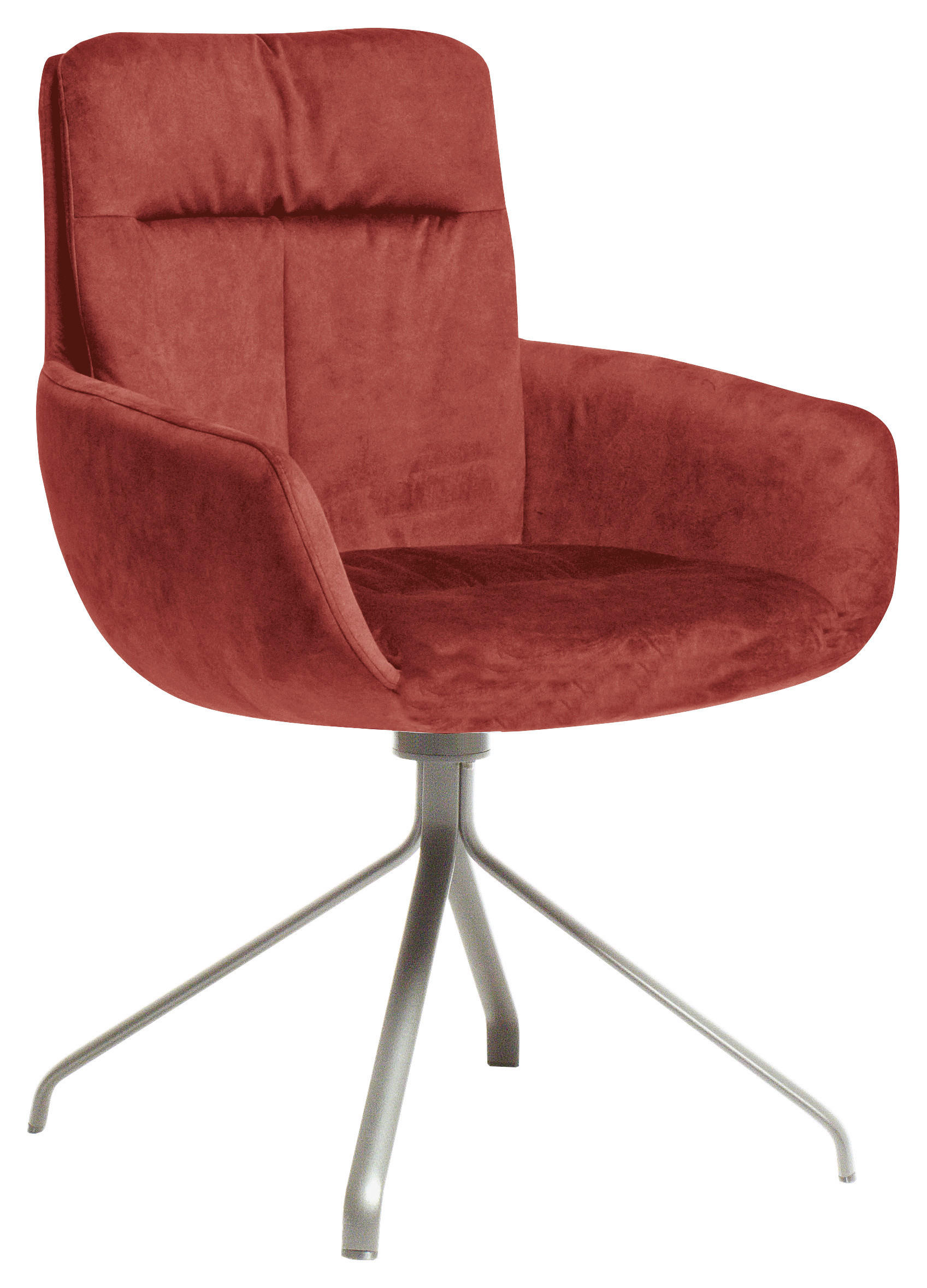 ARMLEHNSTUHL  in Edelstahl Velours  - Edelstahlfarben/Rostfarben, Design, Textil/Metall (61/90/64cm) - Venjakob