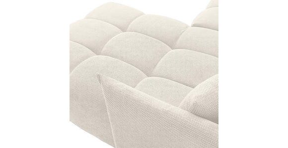 ECKSOFA Creme Plüsch Zierkissen, Rückenkissen, Bettkasten, Schlaffunktion, Rücken echt, Liegefläche im Originalstoff  - Creme/Schwarz, KONVENTIONELL, Kunststoff/Textil (253/192cm) - Carryhome