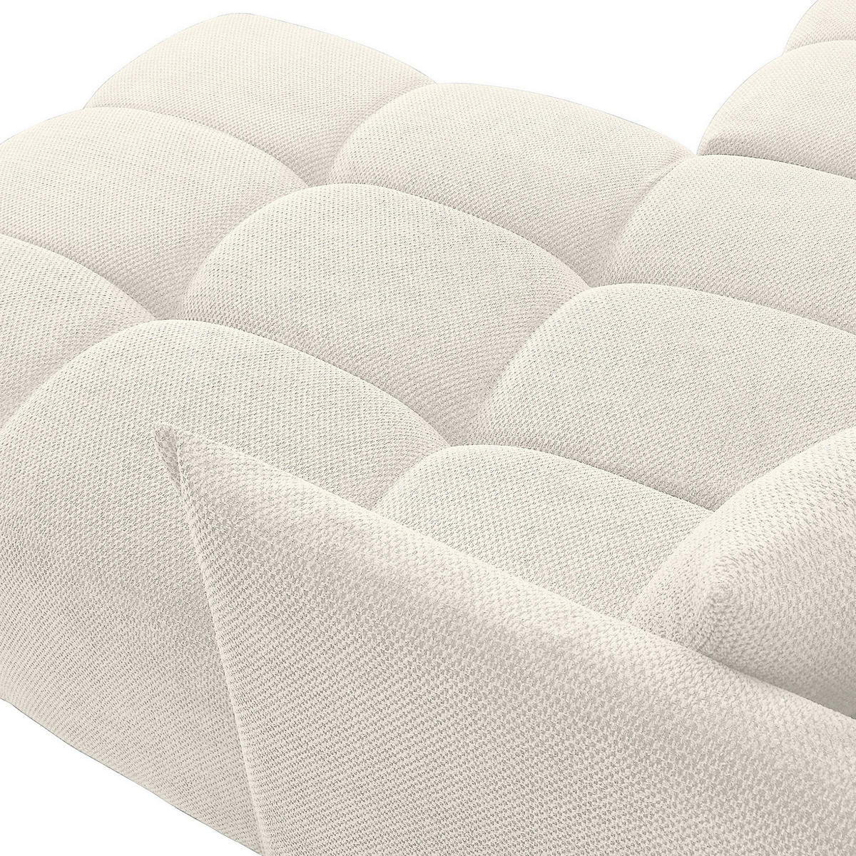 ECKSOFA Creme Plüsch Zierkissen, Rückenkissen, Bettkasten, Schlaffunktion, Rücken echt, Liegefläche im Originalstoff  - Creme/Schwarz, KONVENTIONELL, Kunststoff/Textil (253/192cm) - Carryhome