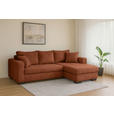ECKSOFA in Webstoff Terracotta  - Terracotta/Braun, KONVENTIONELL, Holz/Textil (170/235cm) - Carryhome