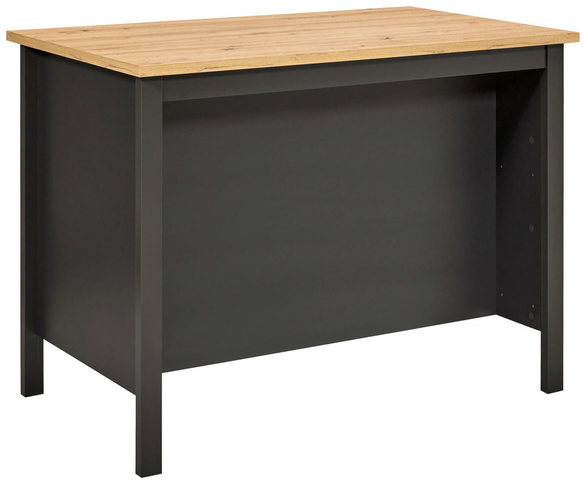 KÖKSÖ 124/91/75 cm  i antracit, ek Artisan  - svart/ek Artisan, Modern, metall/trämaterial (124/91/75cm) - home24