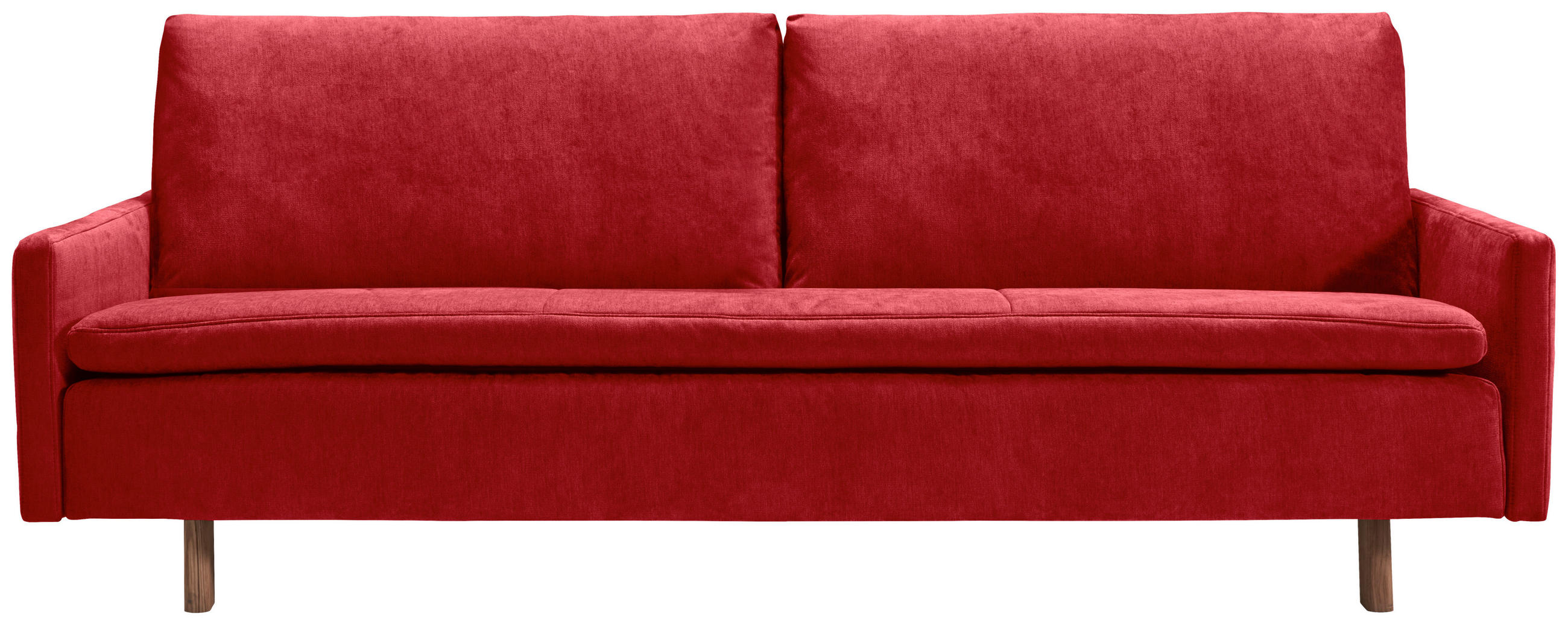 SCHLAFSOFA Flachgewebe Rot  - Eichefarben/Rot, KONVENTIONELL, Holz/Textil (220/85/98cm) - Carryhome