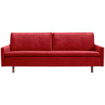 SCHLAFSOFA Flachgewebe Rot  - Eichefarben/Rot, KONVENTIONELL, Holz/Textil (220/85/98cm) - Carryhome