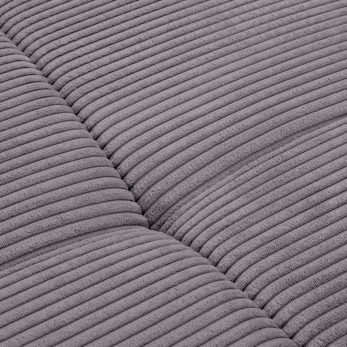 WOHNLANDSCHAFT in Cord Graphitfarben  - Chromfarben/Graphitfarben, KONVENTIONELL, Kunststoff/Textil (180/376/180cm) - Carryhome