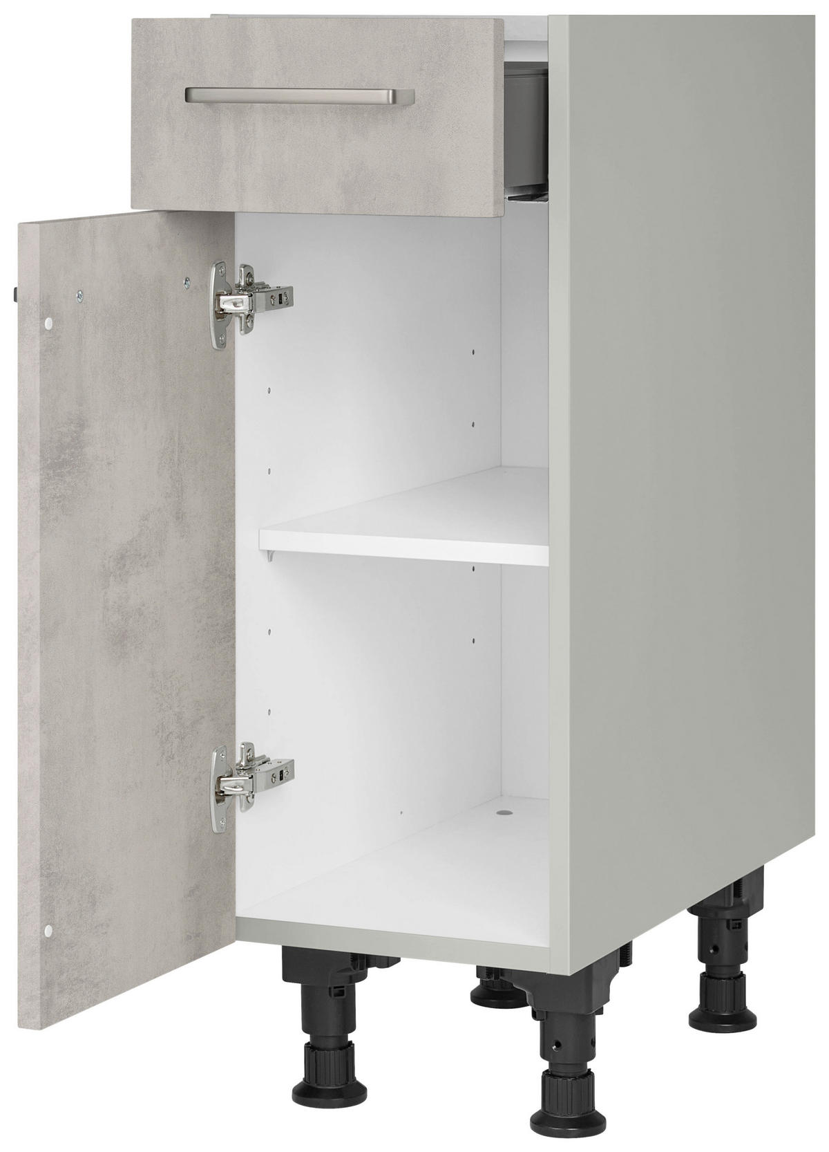 SCHUBKASTENUNTERSCHRANK 30/87/56 cm  in Hellgrau  - Edelstahlfarben/Hellgrau, MODERN, Holzwerkstoff/Metall (30/87/56cm) - Nobilia