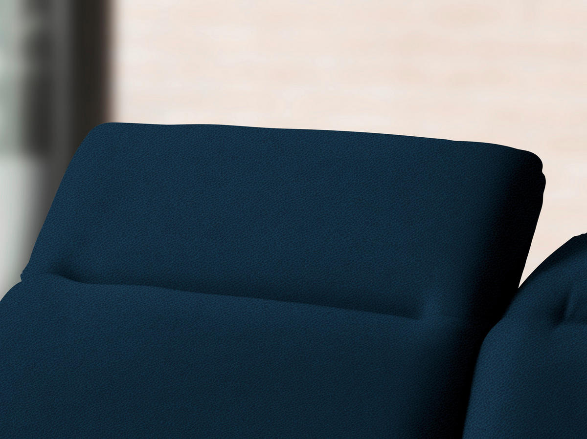 ECKSOFA in Flachgewebe Dunkelblau  - Schwarz/Dunkelblau, Design, Textil/Metall (180/289cm) - Stylife