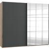 SCHWEBETÜRENSCHRANK in Eichefarben, Graphitfarben  - Chromfarben/Eichefarben, Modern, Holzwerkstoff (250/216/65cm) - MID.YOU