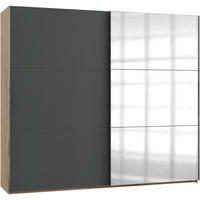SCHWEBETÜRENSCHRANK in Eichefarben, Graphitfarben  - Chromfarben/Eichefarben, Modern, Holzwerkstoff (250/216/65cm) - MID.YOU