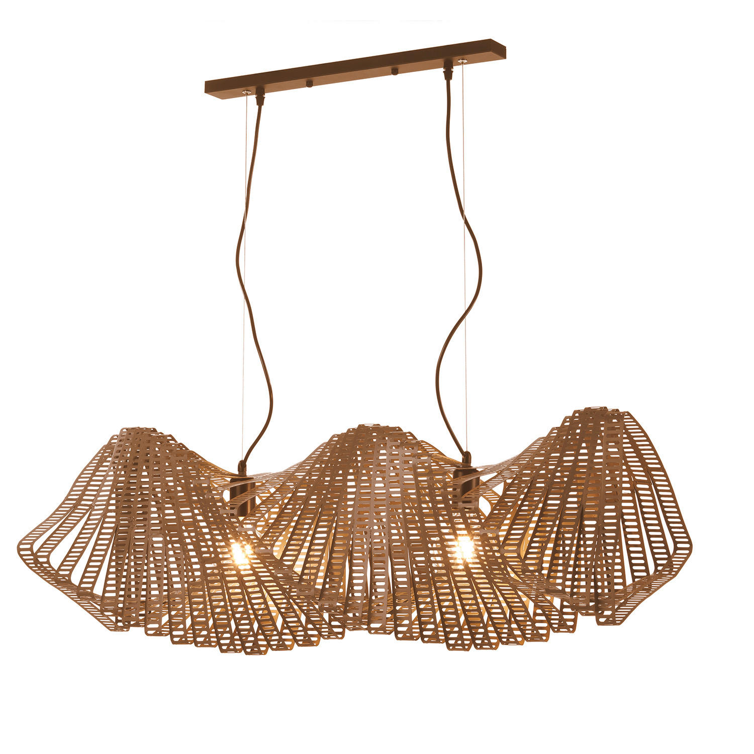 HÄNGELEUCHTE CAMINO 95/30/100 cm   - Cognac, Design, Metall (95/30/100cm)