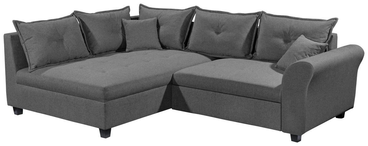 ECKSOFA in Webstoff Anthrazit  - Anthrazit/Schwarz, Modern, Kunststoff/Textil (175/252cm) - Livetastic