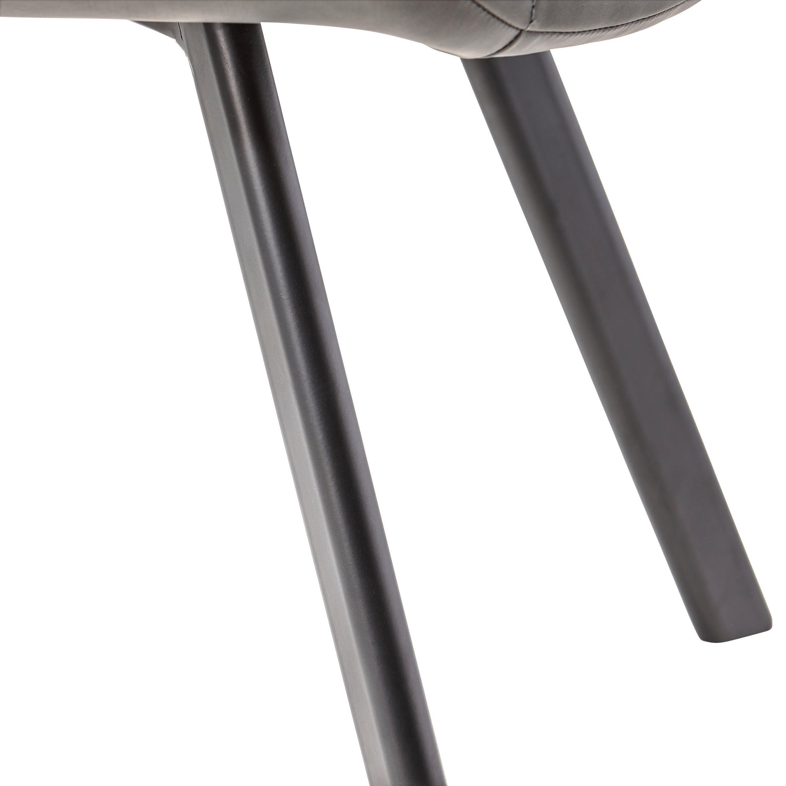 STUHL Lederlook Grau, Schwarz  - Schwarz/Grau, KONVENTIONELL, Textil/Metall (56/84/60cm) - Livetastic
