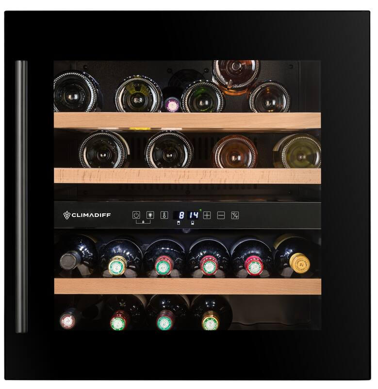 WEINKÜHLSCHRANK CBI40DB1  - Schwarz, Basics, Glas/Holz (59,0/59,5/56,3cm)