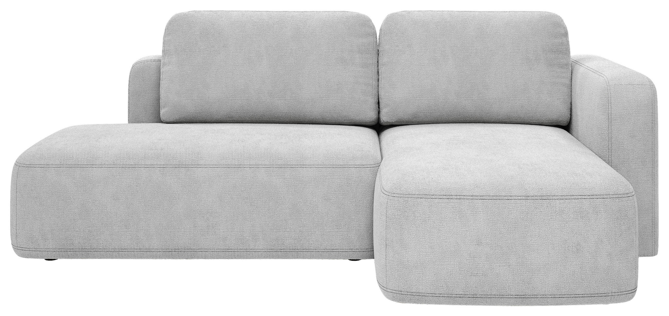 ECKSOFA Hellgrau Chenille Rückenkissen, Bettkasten, Schlaffunktion, Rücken echt, Liegefläche im Originalstoff  - Hellgrau/Schwarz, KONVENTIONELL, Kunststoff/Textil (244/160cm) - Milino