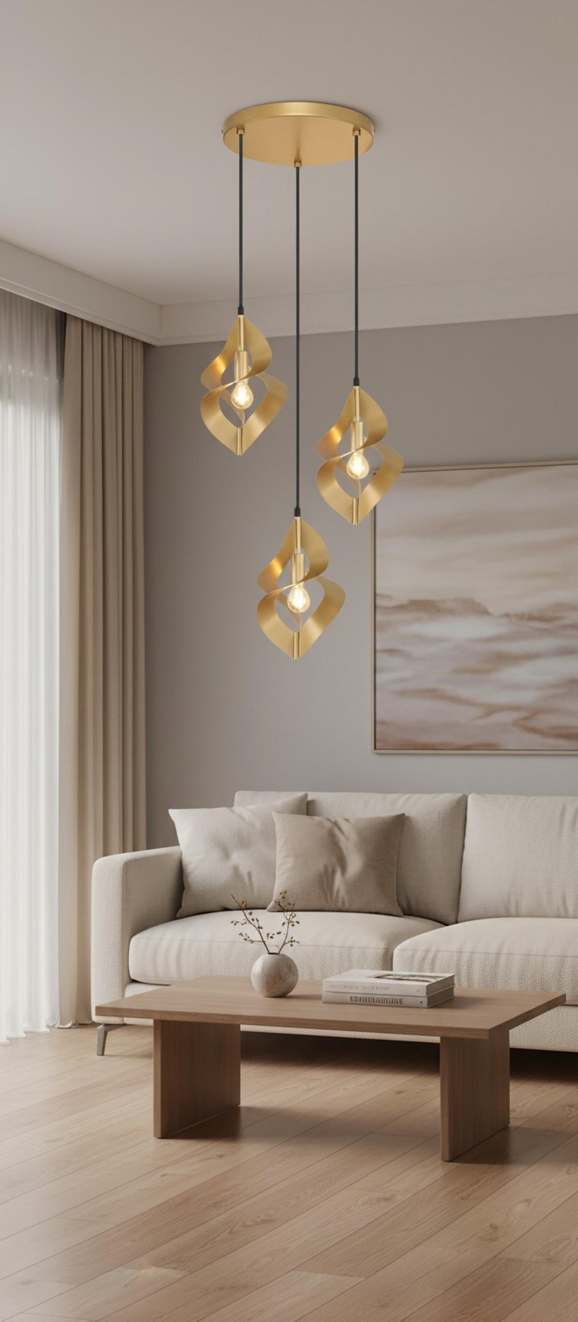 HÄNGELEUCHTE 41/120 cm  - Goldfarben, Design, Metall (41/120cm) - Collet's Monde