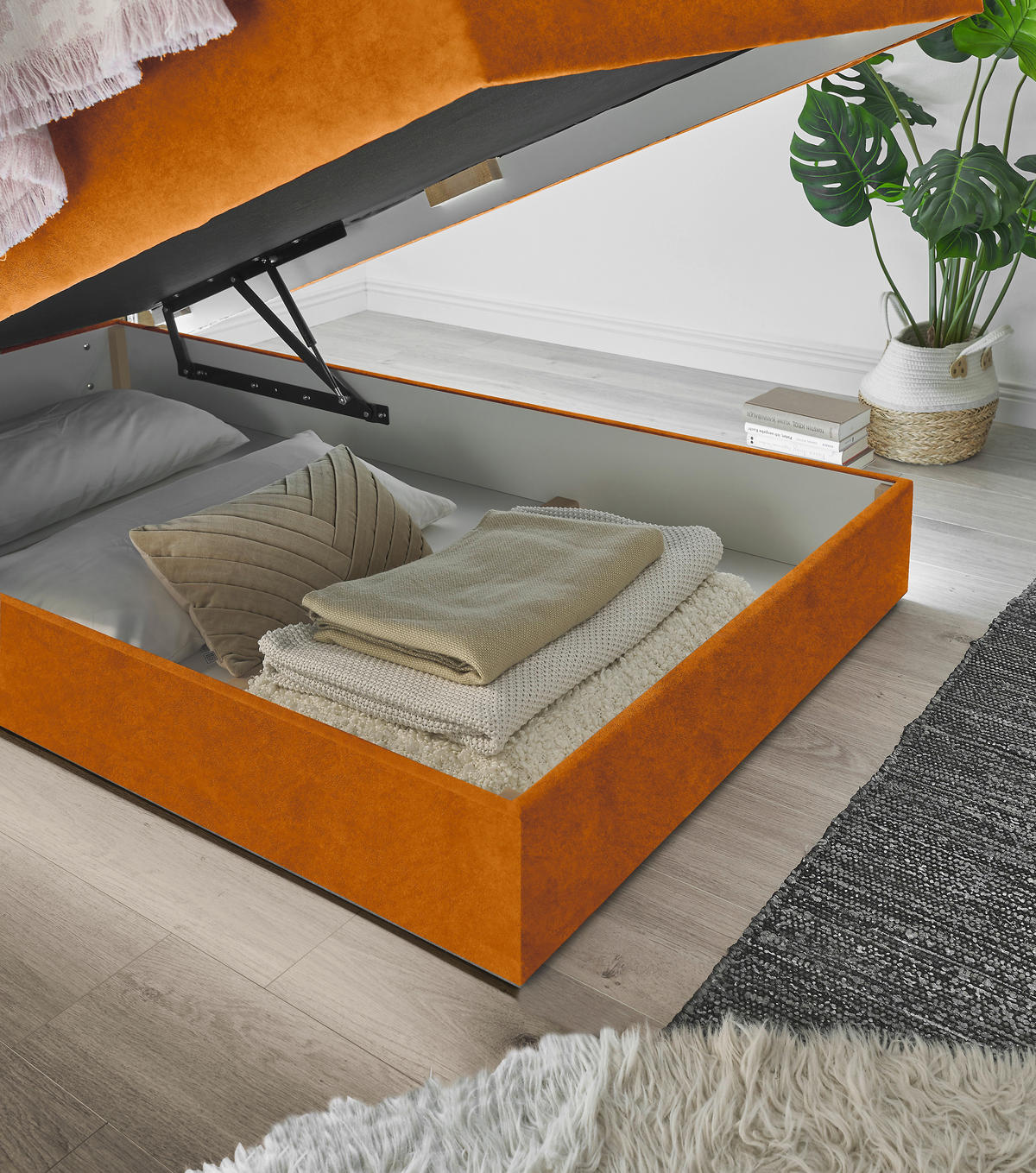 BOXSPRINGBETT 140/200 cm  in Cognac  - Cognac/Schwarz, Konventionell, Kunststoff/Textil (140/200cm) - Xora