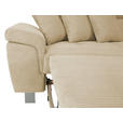 ECKSOFA inkl. Funktionen Creme Cord  - Silberfarben/Creme, Design, Textil/Metall (257/226cm) - Xora