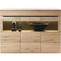 HIGHBOARD Ameno  in 180/134,4/39,4 cm  - Eichefarben, Design, Glas/Holz (180/134,4/39,4cm) - Valdera