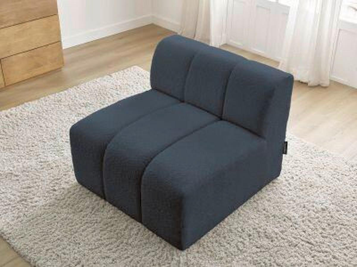 SOFAELEMENT ANNECY Bouclé Dunkelblau  - Schwarz/Dunkelblau, MODERN, Kunststoff/Textil (91/72/91cm)