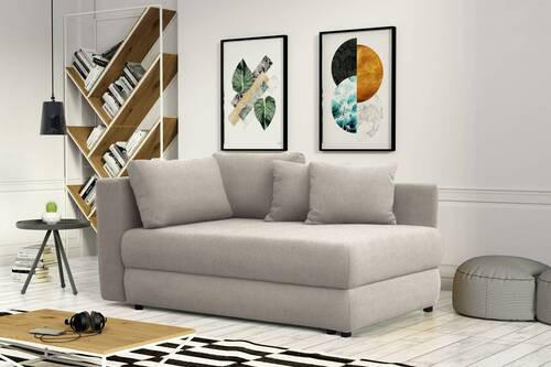 RÉCAMIERE Beige Flachgewebe  - Beige/Schwarz, Design, Kunststoff/Textil (171/71-88/93cm) - Cantus
