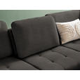 ECKSOFA in Chenille Graubraun  - Graubraun/Schwarz, Natur, Textil/Metall (288/233cm) - Valnatura