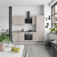 KÜCHENBLOCK Riva 240 cm  in Grau, Schieferfarben  - Schieferfarben/Edelstahlfarben, MODERN, Holzwerkstoff/Metall (240cm) - Nobilia