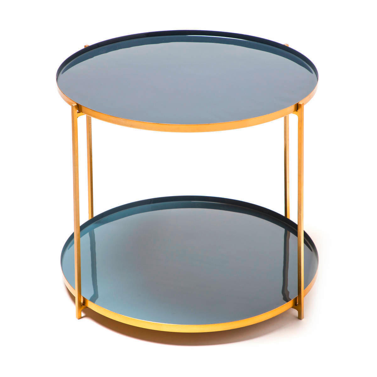 BEISTELLTISCH in Metall 50/50/40 cm  - Goldfarben/Dunkelblau, Basics, Metall (50/50/40cm) - Kayoom