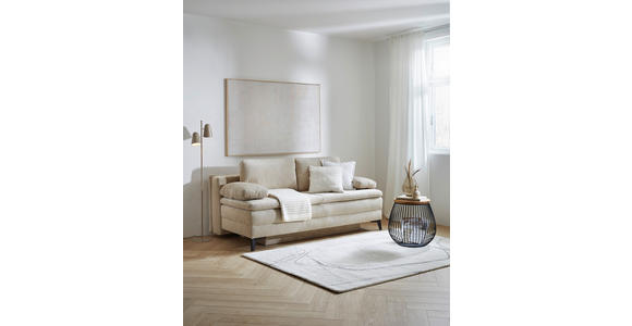 BOXSPRINGSOFA Charlize in Cord Beige  - Beige/Schwarz, Design, Textil/Metall (200/100/108cm) - Novel