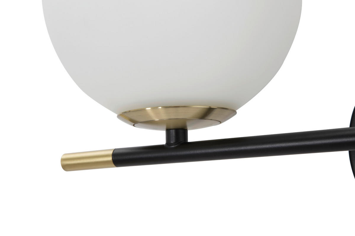 WANDLEUCHTE 30/17/35 cm  - Goldfarben/Schwarz, Trend, Glas/Metall (30/17/35cm) - Mauro Ferretti