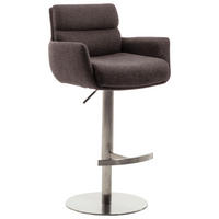 BARHOCKER in Metall, Textil Edelstahlfarben, Cappuccino  - Edelstahlfarben/Cappuccino, Design, Textil/Metall (54/84/52cm) - Dieter Knoll