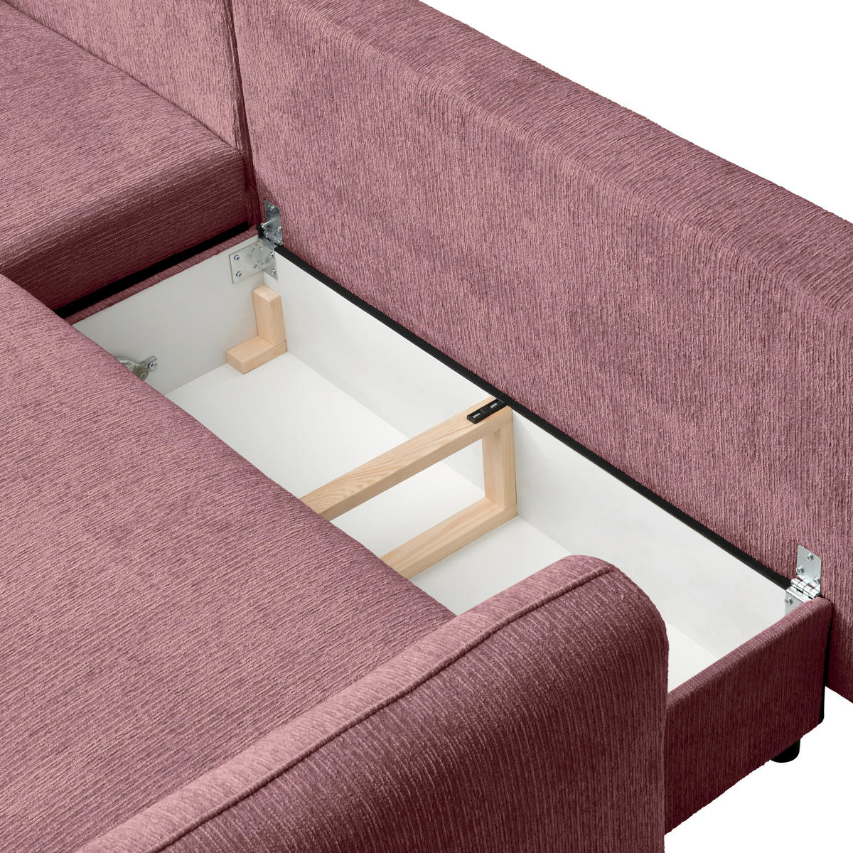 ECKSOFA Altrosa Struktur  - Schwarz/Altrosa, KONVENTIONELL, Holz/Textil (170/247cm) - Carryhome