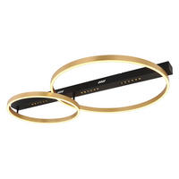LED-DECKENLEUCHTE 93/58,5/10,2 cm   - Goldfarben/Opal, Design, Kunststoff/Metall (93/58,5/10,2cm) - Globo