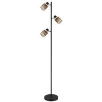 STOJACÍ LAMPA, 23/154 cm  - černá/přírodní barvy, Konvenční, kov/plast (23/154cm)