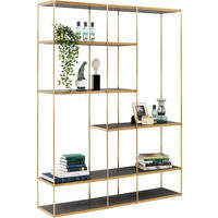 REGAL  150/200/35 cm Schwarz, Messingfarben  - Messingfarben/Schwarz, Design, Holz/Metall (150/200/35cm) - Kare-Design