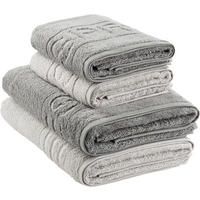 SADA RUČNÍKŮ A OSUŠEK, 50x100/67x140 cm, antracitová, světle šedá - světle šedá/antracitová, Basics, textil (50x100/67x140cm) - Esprit