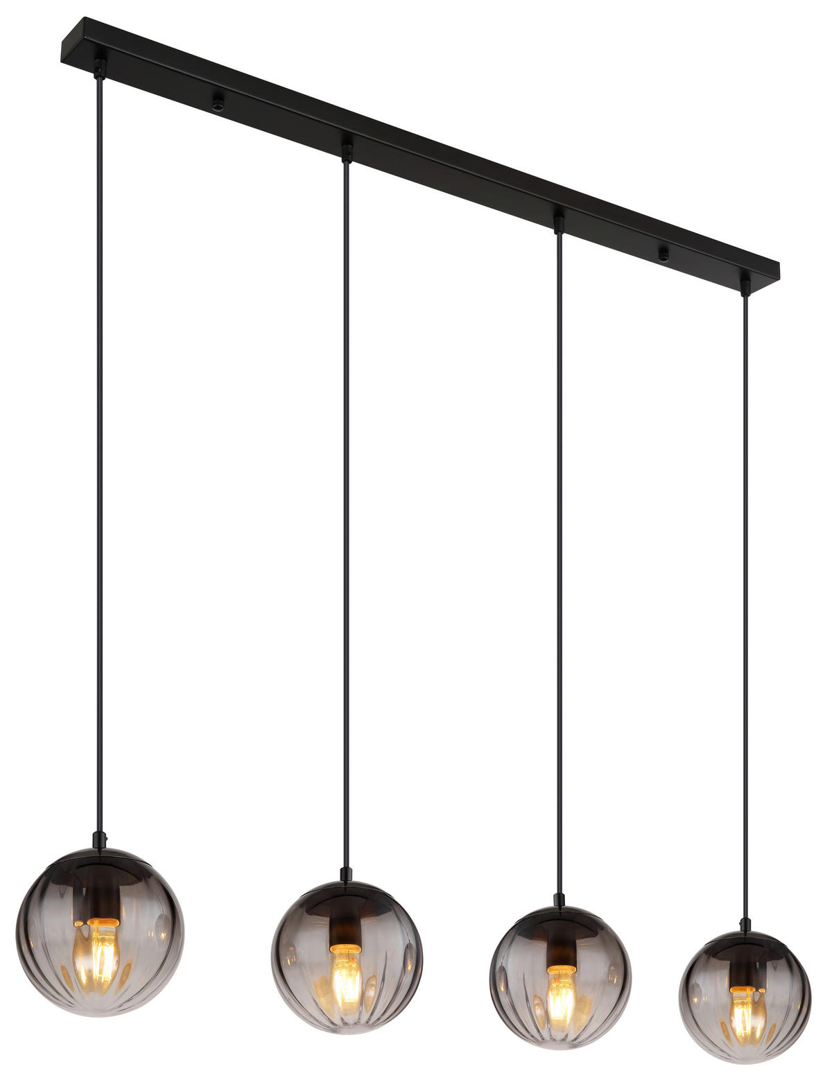 HÄNGELEUCHTE 104,5/17/120 cm   - Klar/Schwarz, Design, Glas/Kunststoff (104,5/17/120cm) - Globo