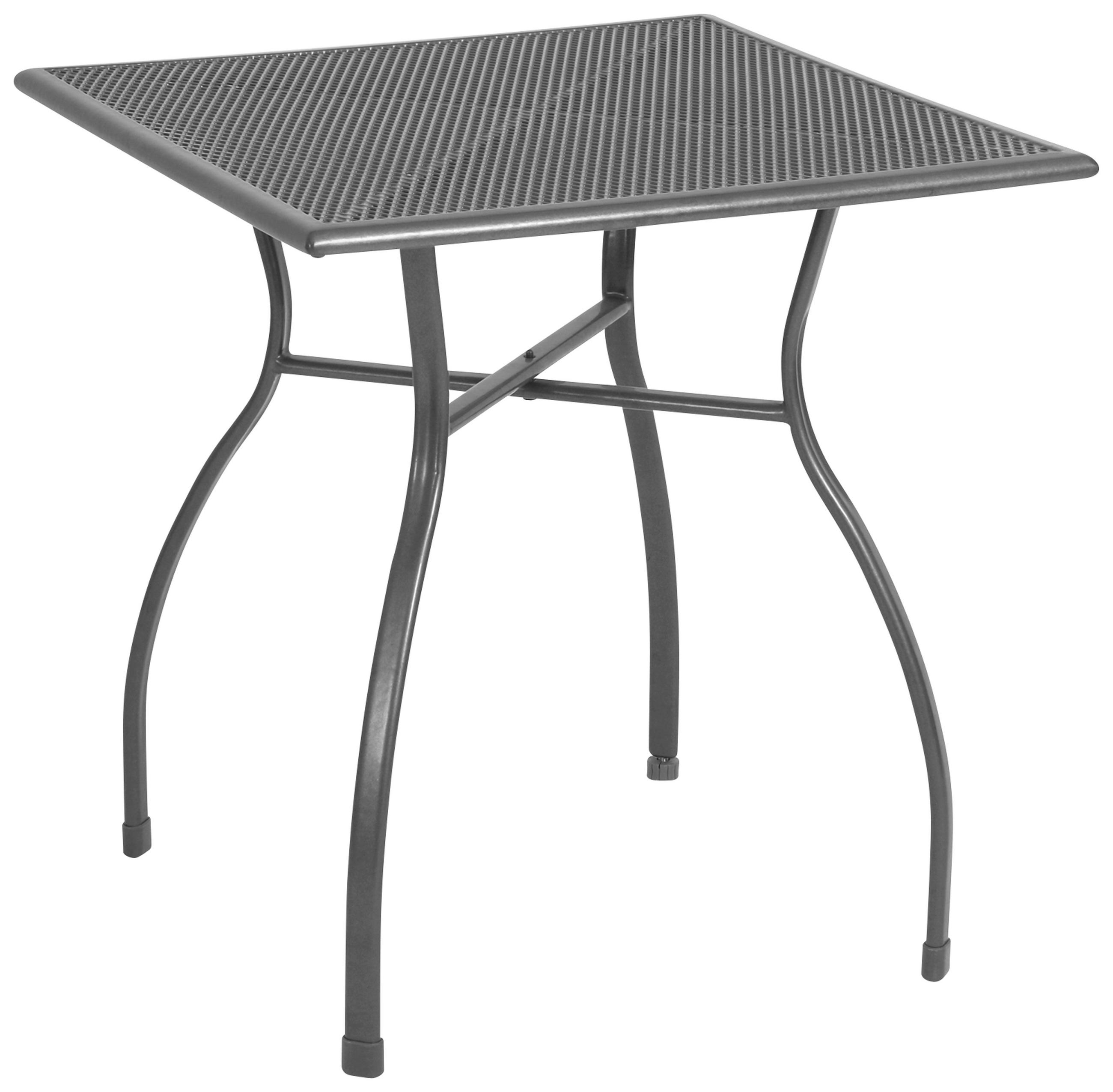 GARTENTISCH 70/70/74 cm Metall quadratisch  - Grau, Basics, Metall (70/70/74cm) - Gardenson