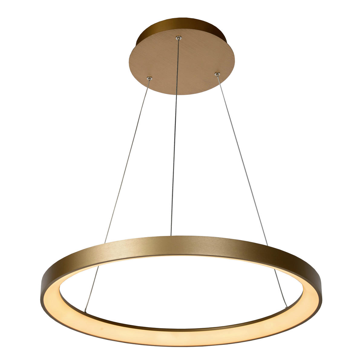 LED-HÄNGELEUCHTE 58/150 cm  - Messingfarben/Opal, Design, Kunststoff/Metall (58/150cm) - Lucide