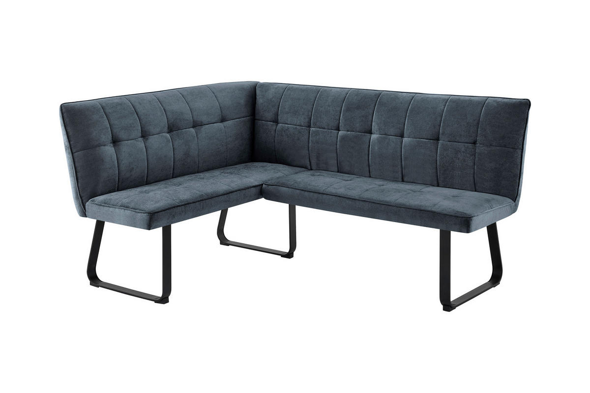 ECKBANK 128/168 cm  in Dunkelgrau  - Dunkelgrau/Schwarz, MODERN, Textil/Metall (128/168cm) - MID.YOU