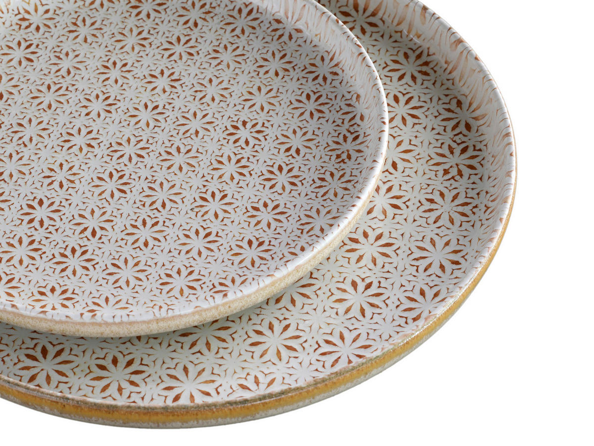 TAFELSERVICE Uno Emiliana 12-teilig  - Creme/Rosa, Basics, Keramik - Creatable