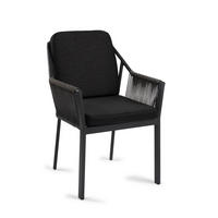 STAPELSTUHL in Metall, Textil Schwarz  - Schwarz, Modern, Textil/Metall (58/81/61cm) - Tierra Outdoor