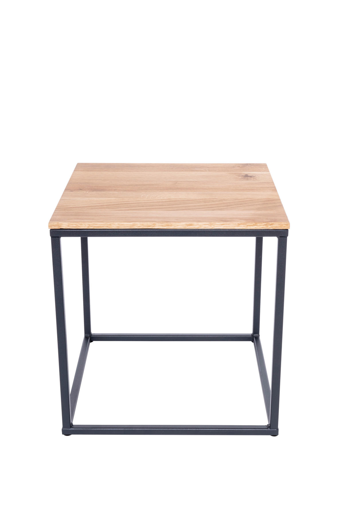 BEISTELLTISCH in Holz, Metall 40/40/41 cm  - Eichefarben/Schwarz, Natur, Holz/Metall (40/40/41cm)