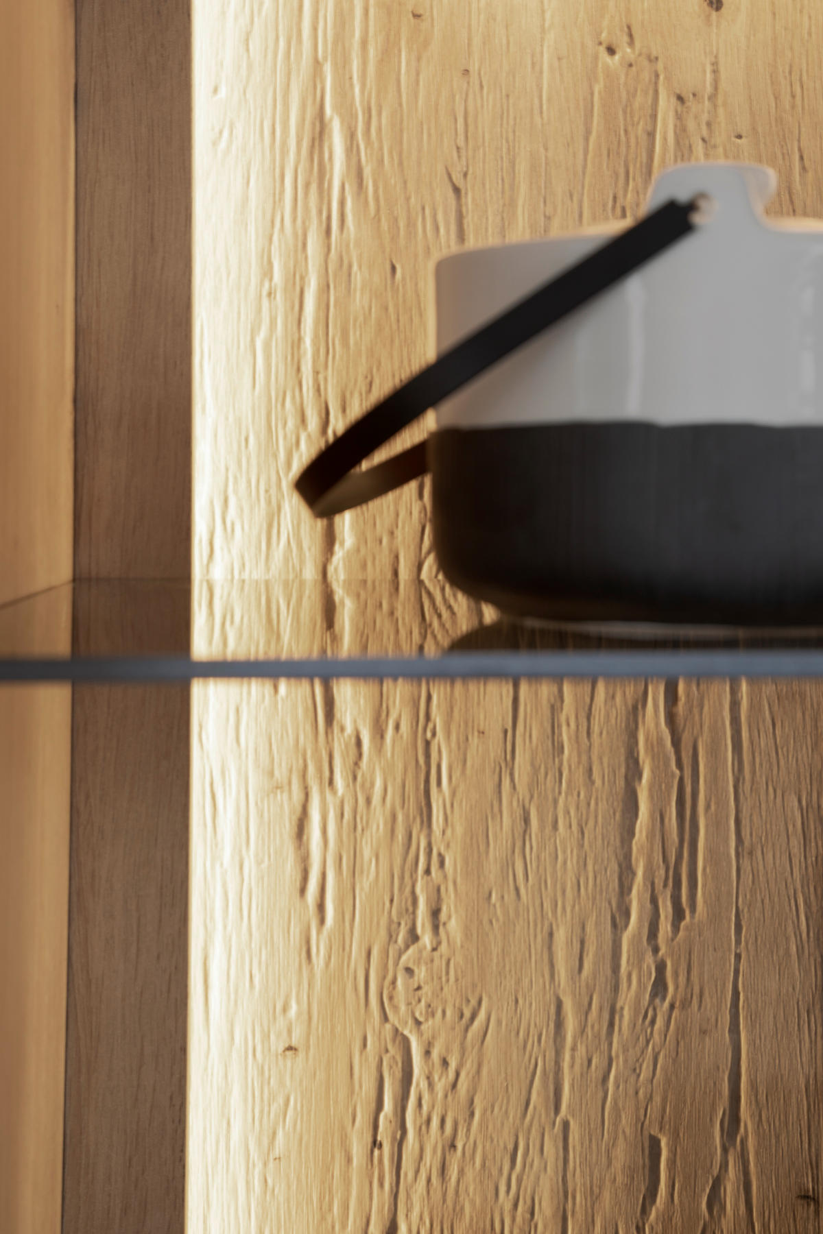 VITRINEGrau, Eichefarben  - Eichefarben/Grau, Design, Glas/Holzwerkstoff (66/209/40cm) - MID.YOU