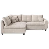 ECKSOFA Creme Plüsch  - Creme/Schwarz, KONVENTIONELL, Kunststoff/Textil (175/249cm) - Carryhome